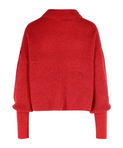 Closed Raspberry Alpaca Blend Sweater In Red