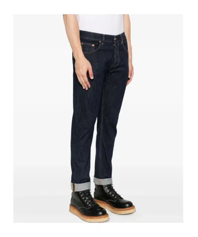 Dondup Denim Trousers With Belt Loops In Blue