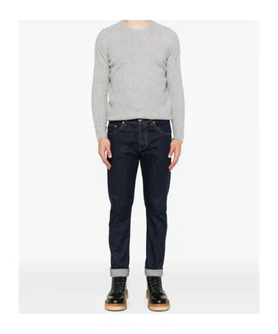 Dondup Denim Trousers With Belt Loops In Blue