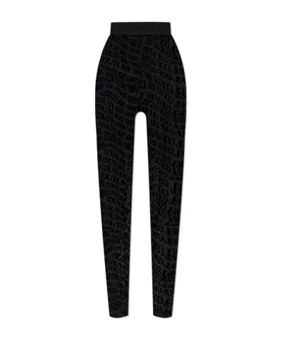 Versace Jeans Lettering Leggings In Black