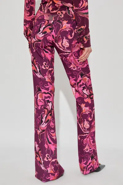 Versace Jeans Slit Flared Pants In Multi