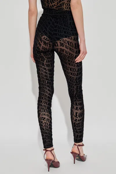 Versace Jeans Lettering Leggings In Black