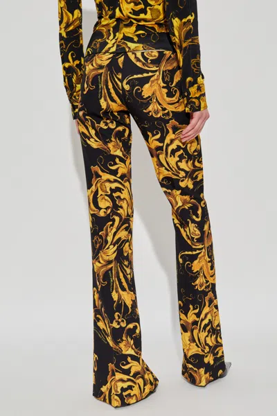 Versace Jeans Slit Flared Pants In Black