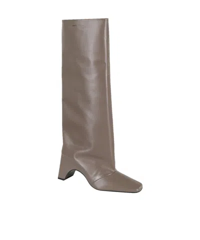 Coperni Bridge 95 Leather Knee-high Boots In Neutral