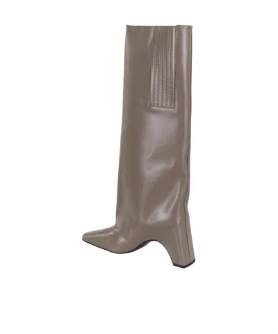 Coperni Bridge 95 Leather Knee-high Boots In Neutral