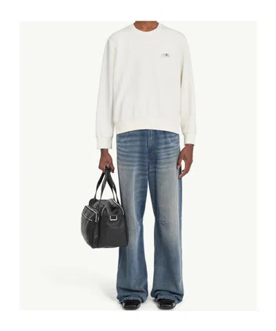 Mm6 Maison Margiela Cotton Crewneck Sweatshirt With Numeric Logo In White