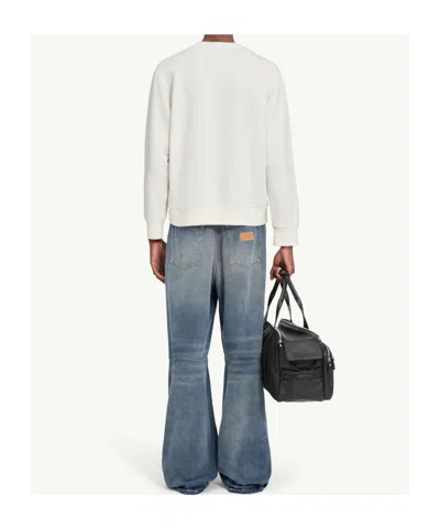 Mm6 Maison Margiela Cotton Crewneck Sweatshirt With Numeric Logo In White