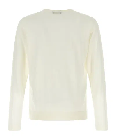Roberto Collina Wool Crew Neck Sweater In White
