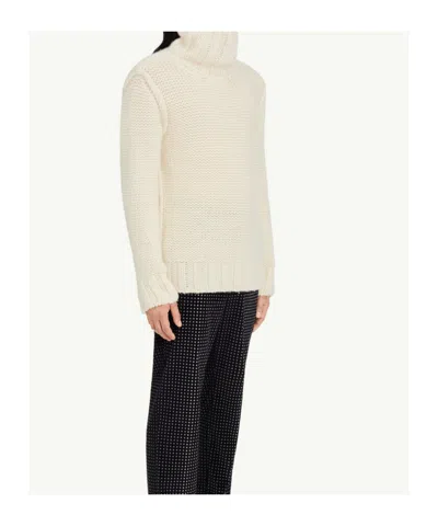Mm6 Maison Margiela Chunky Wool Turtleneck Jumper In White