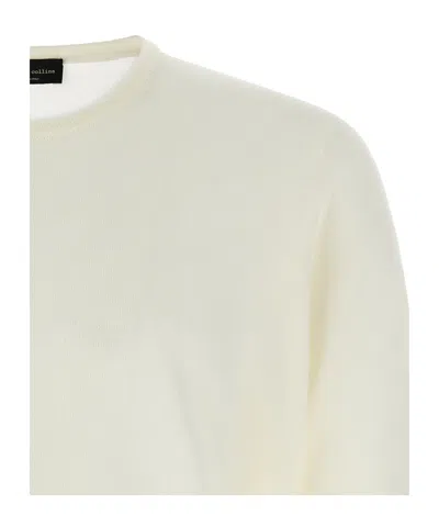 Roberto Collina Wool Crew Neck Sweater In White
