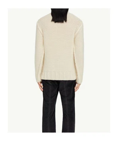 Mm6 Maison Margiela Chunky Wool Turtleneck Jumper In White