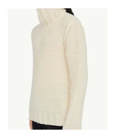 Mm6 Maison Margiela Chunky Wool Turtleneck Jumper In White