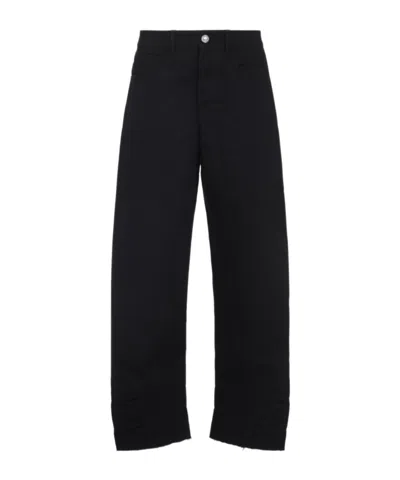 Jil Sander High Waist Wide Leg Trouser In Black