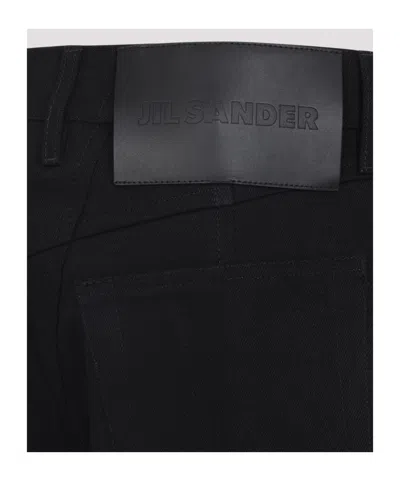 Jil Sander High Waist Wide Leg Trouser In Black