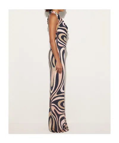 Pucci Form-fitting Evening Dress With Abstract Pattern In Multi