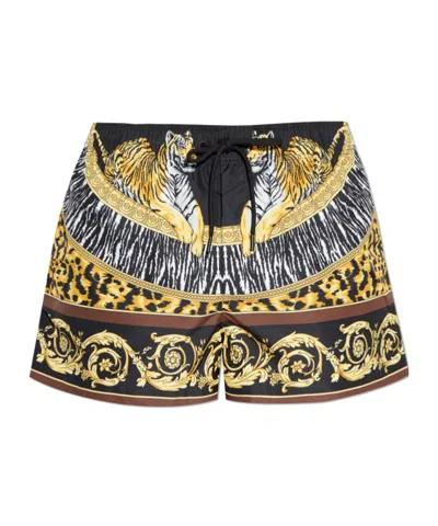 Versace Drawstring Shorts In Multi