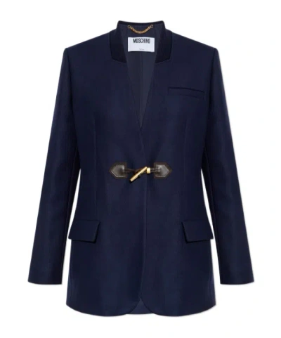 Moschino Long Sleeve Blazer In Blue