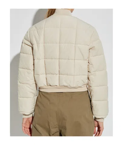 Moschino Cropped Padded Bomber Jacket In Neutral