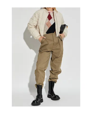 Moschino Cropped Padded Bomber Jacket In Neutral