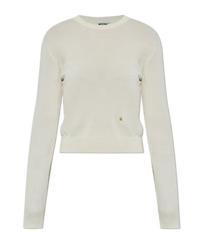 Moschino Logo-detail Wool Sweater In White