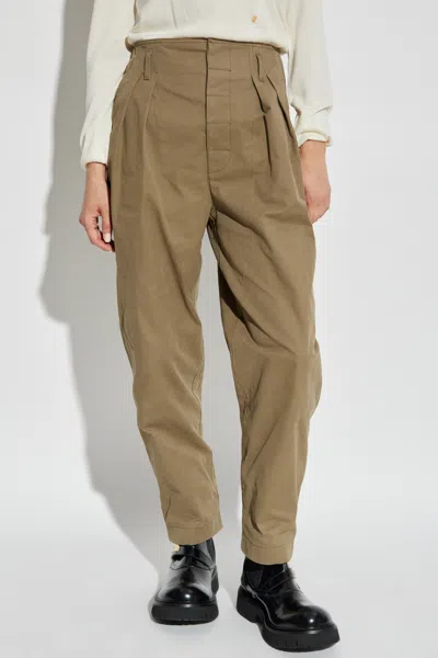 Moschino Pleated Track Pants In Brown