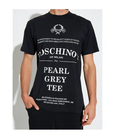 Moschino Printed Organic Cotton Jersey T-shirt In Black