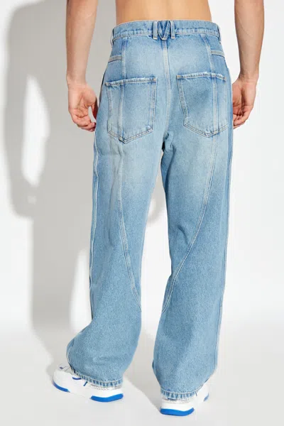 Moschino Belt Loop Denim Trousers In Blue