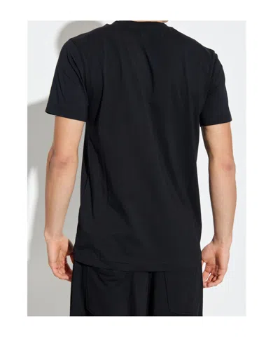 Moschino Logo Ribbon Pocket T-shirt In Black Cotton In Black