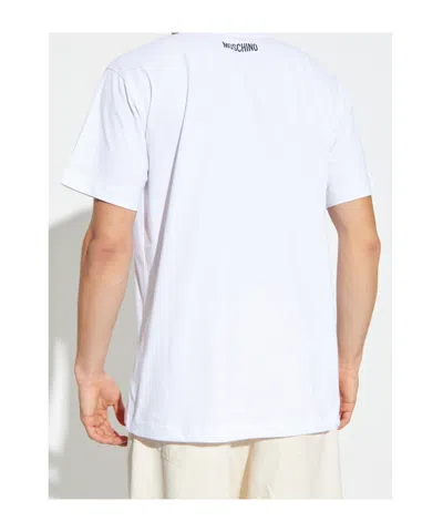 Moschino Crew Neck Graphic Print Short Sleeves In White