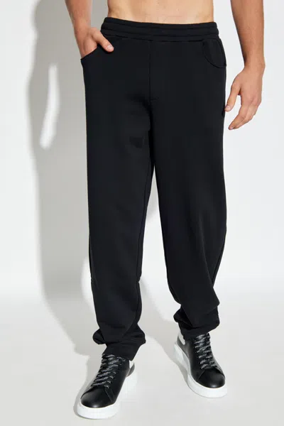 Moschino Elastic Waist Track Pants In Black