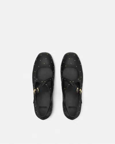Versace Medusa Studded Casual Shoes In Black
