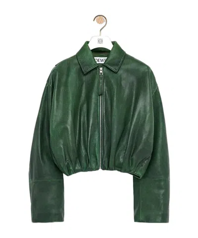 Loewe Lapel Long Sleeve Casual Jacket In Green