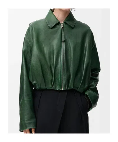 Loewe Lapel Long Sleeve Casual Jacket In Green