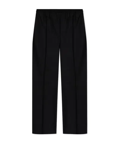 Moschino Elasticated-waist Gold-button Trousers In Black