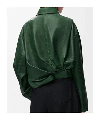Loewe Lapel Long Sleeve Casual Jacket In Green