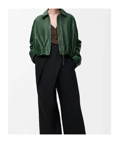 Loewe Lapel Long Sleeve Casual Jacket In Green