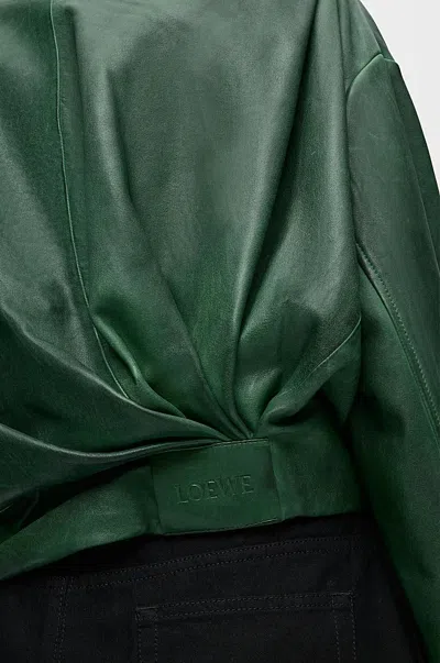 Loewe Lapel Long Sleeve Casual Jacket In Green