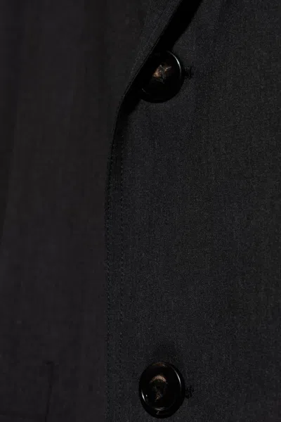Bottega Veneta Lapel Long Sleeve Coat In Black