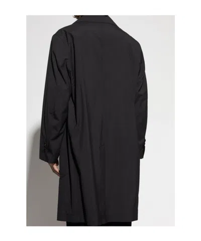 Bottega Veneta Lapel Long Sleeve Coat In Black