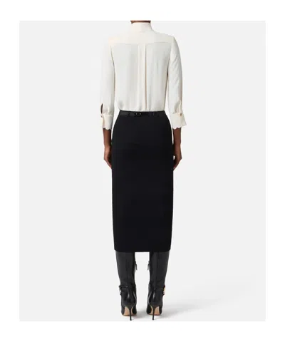 Elisabetta Franchi Blouse In Georgette Fabric With Sash Belt