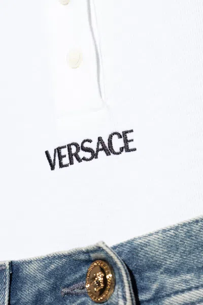 Versace Button-front Cotton Body In White