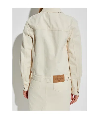 Moschino Long Sleeve Denim Jacket In Neutral