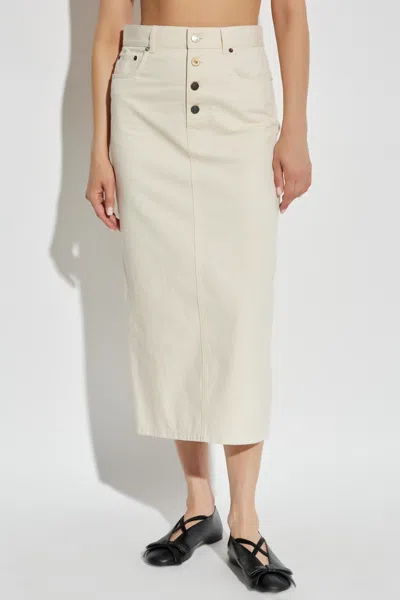 Moschino Button-fastening Denim Skirt In White