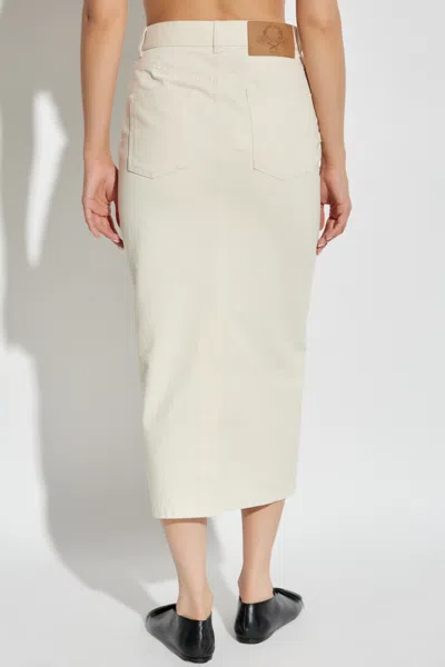 Moschino Button-fastening Denim Skirt In White