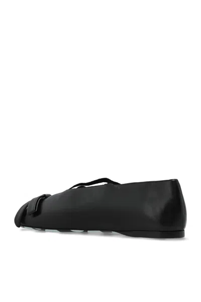 Moschino Bow-detail Leather Ballet Flats