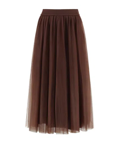 Fabiana Filippi Pleated Tulle Midi Skirt