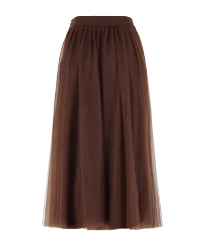 Fabiana Filippi Pleated Tulle Midi Skirt
