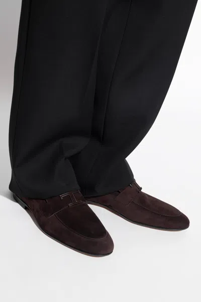 Tod's Suede Gomma Leggero Loafers In Brown
