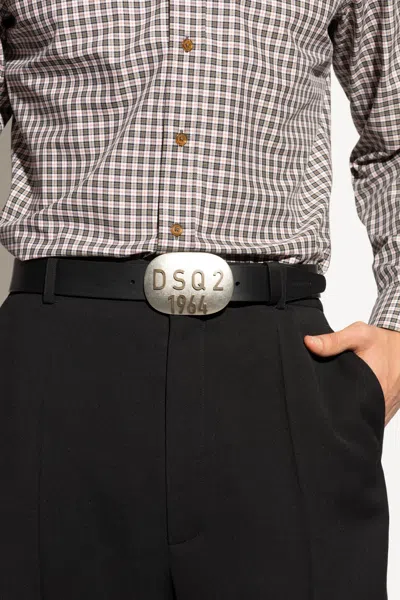 Dsquared2 Vintage Belt With Logo Plaque