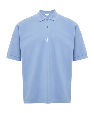 Jw Anderson Lapel Short Sleeve Polo Shirt In Blue